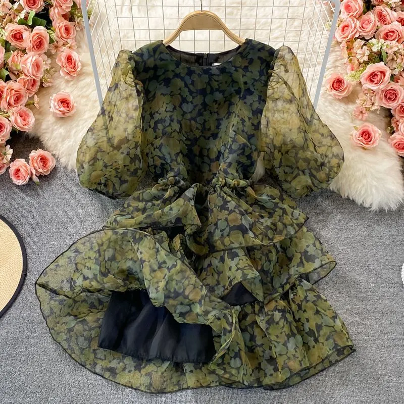 Meadow Puff Sleeve Layered Dress