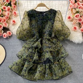 Meadow Puff Sleeve Layered Dress