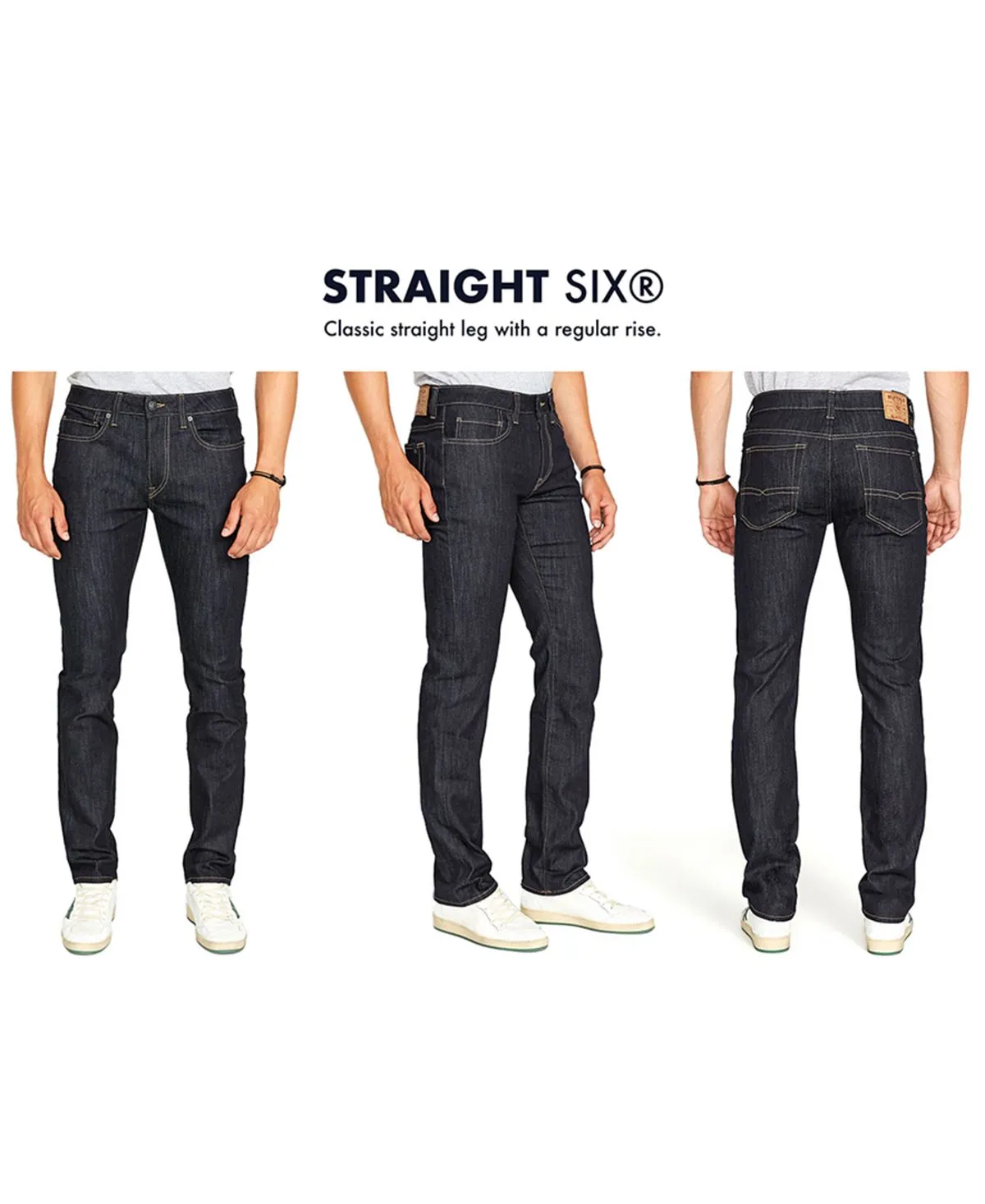 Mens Blue Straight-Fit Stretch Jeans - Buffalo David Bitton