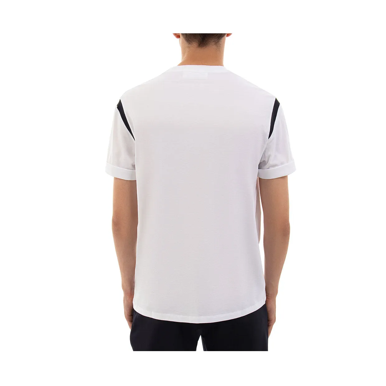 Neil Barrett White T-Shirt With Black Contrast