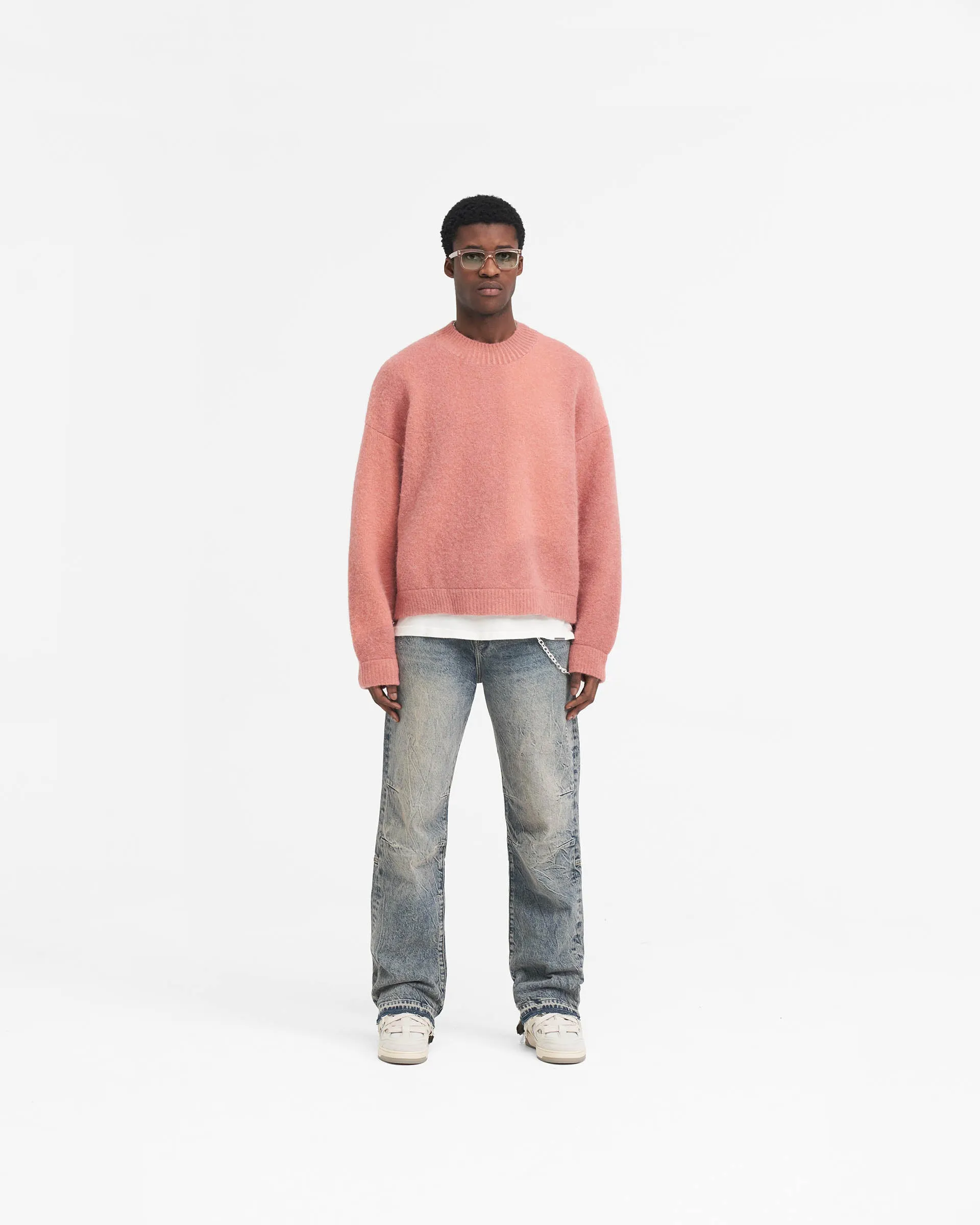 Mid Blue R2 Denim Jeans with Stepped Hem