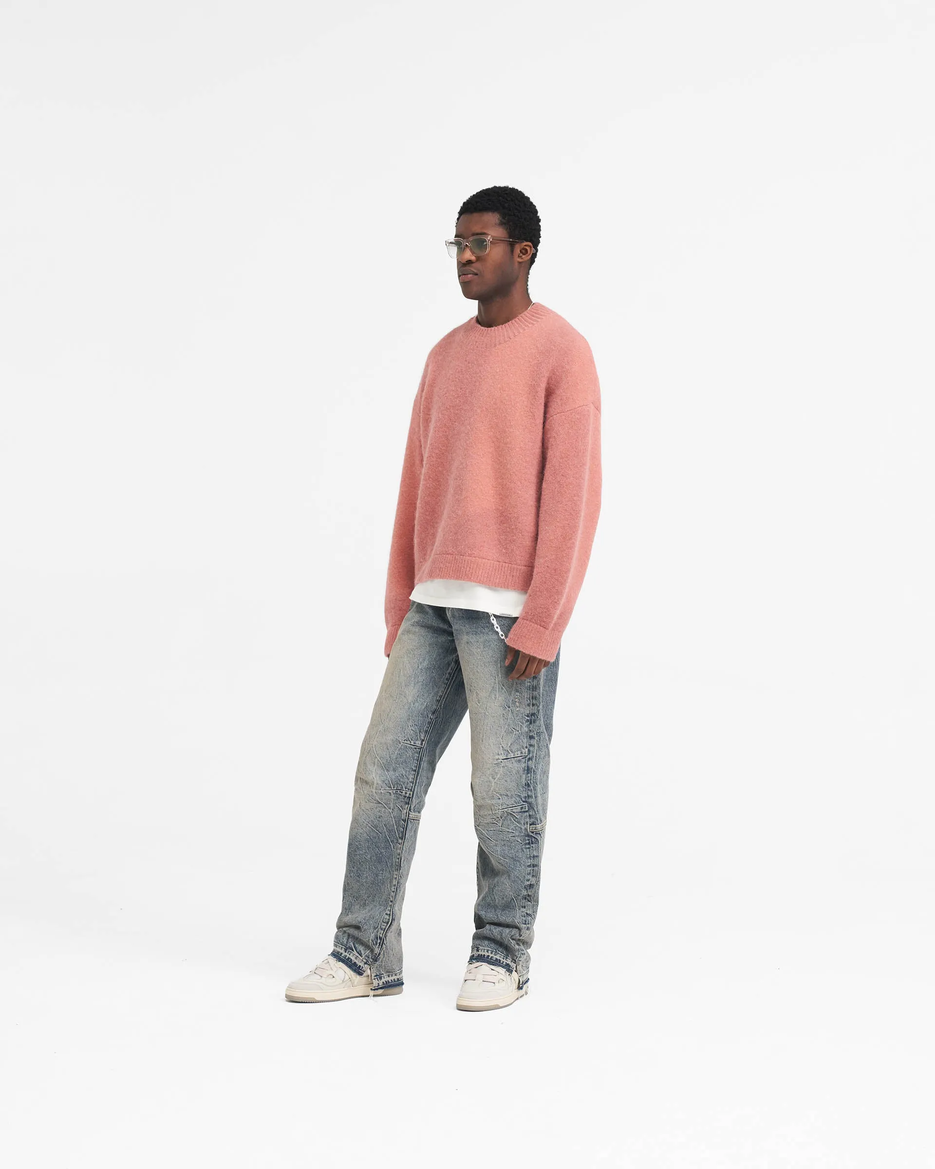 Mid Blue R2 Denim Jeans with Stepped Hem
