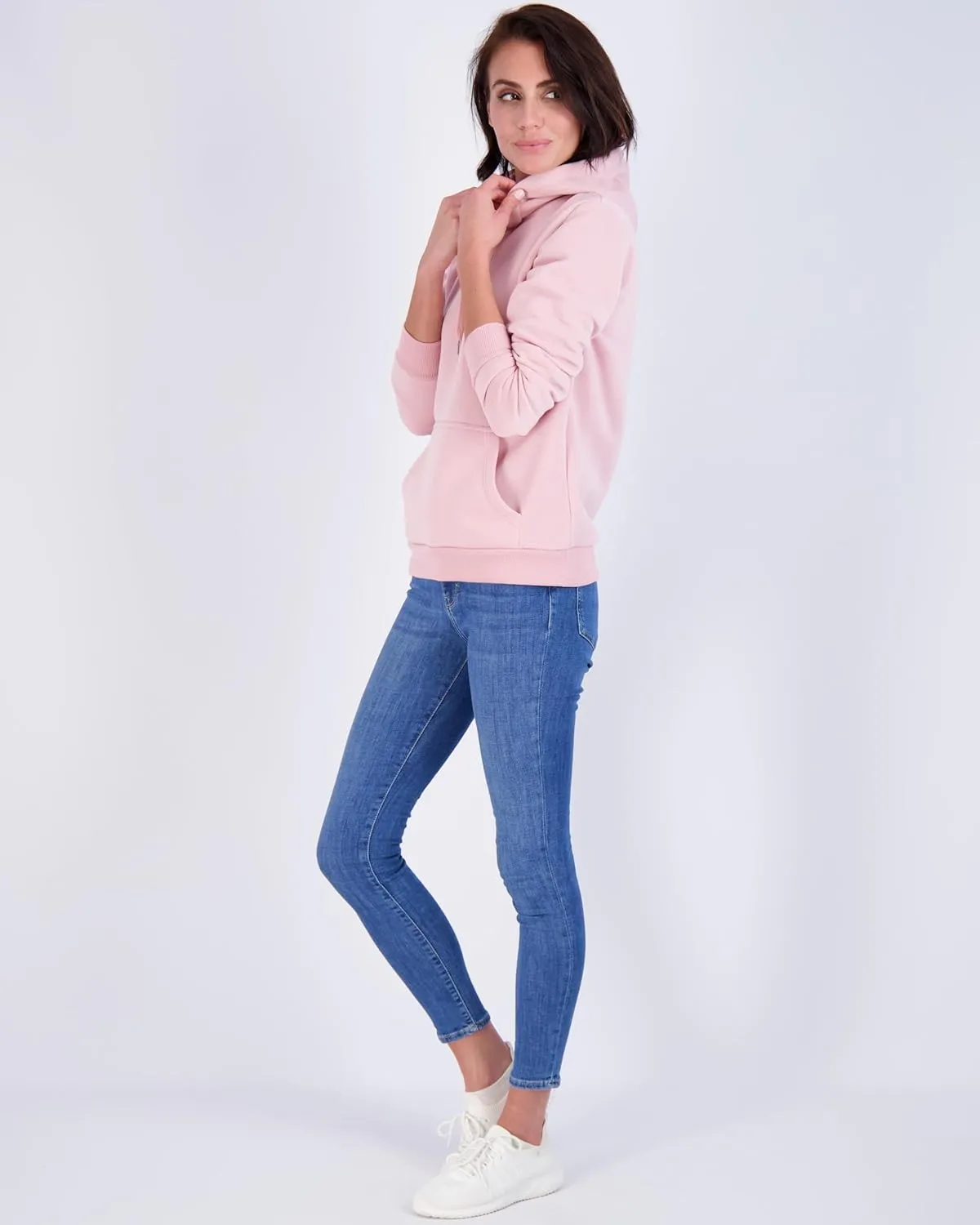 Real Essentials 3 Pack: Women's Fleece Long-Sleeve Pullover Hoodie Active Sweatshirt Kangaroo Pocket - (Available In Plus)
