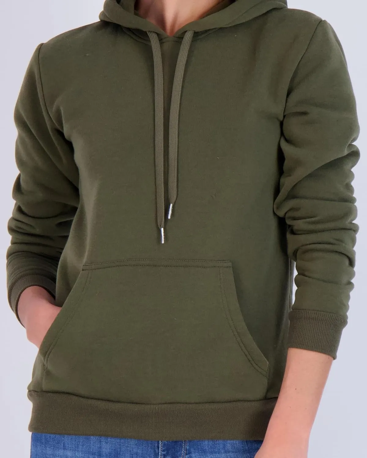 Real Essentials 3 Pack: Women's Fleece Long-Sleeve Pullover Hoodie Active Sweatshirt Kangaroo Pocket - (Available In Plus)