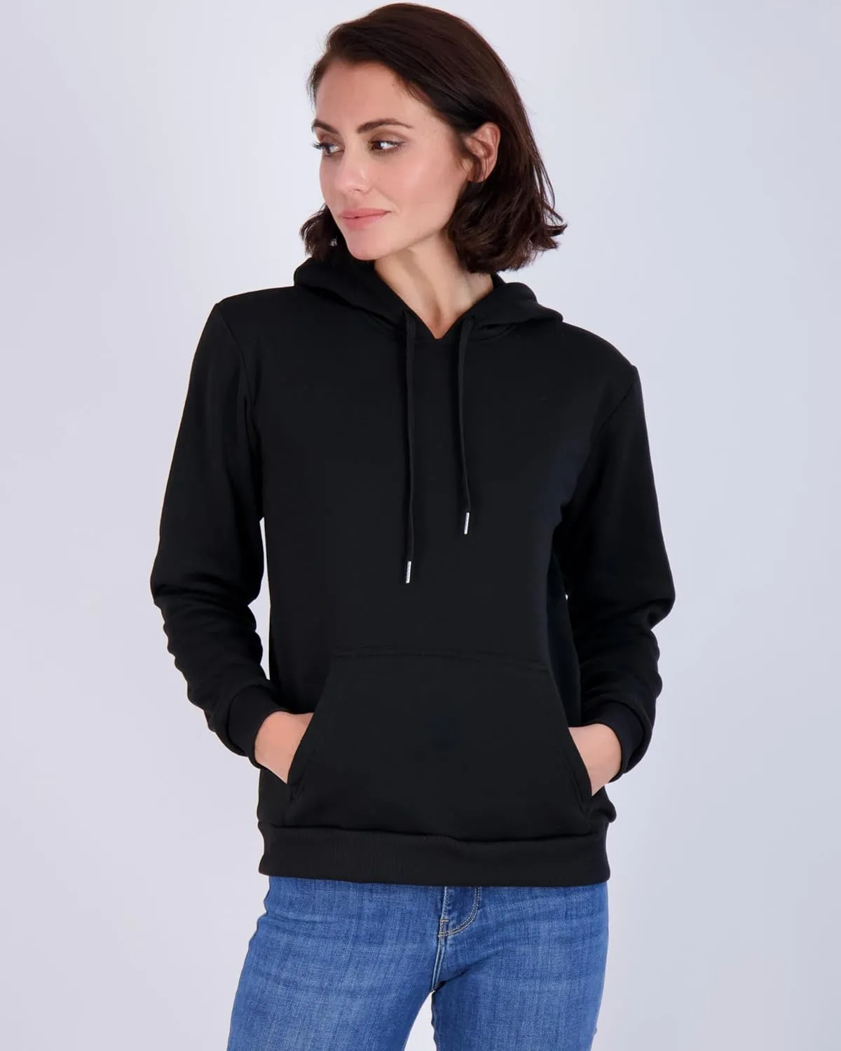 Real Essentials 3 Pack: Women's Fleece Long-Sleeve Pullover Hoodie Active Sweatshirt Kangaroo Pocket - (Available In Plus)