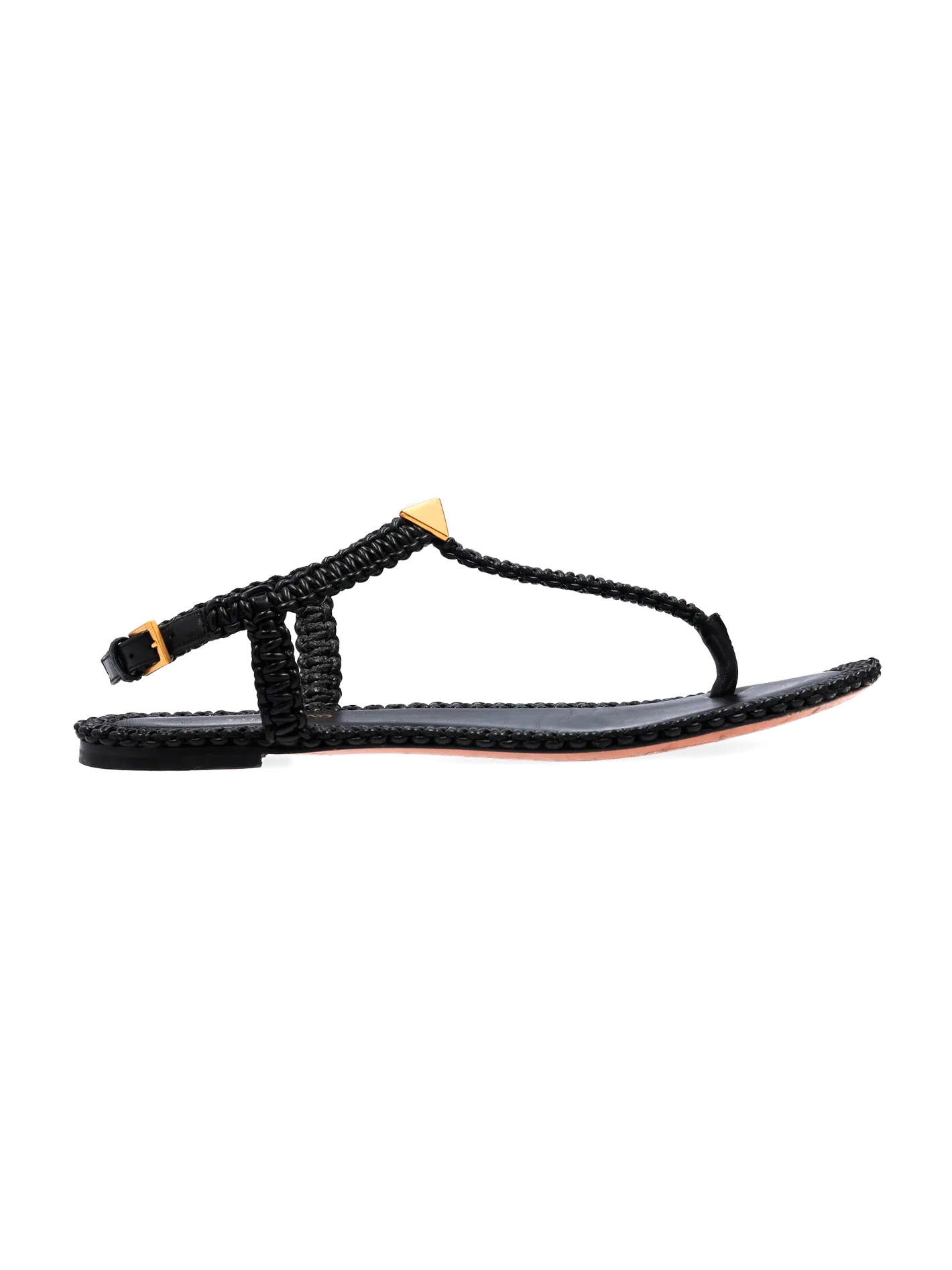 rockstud cobra-weave leather sandals