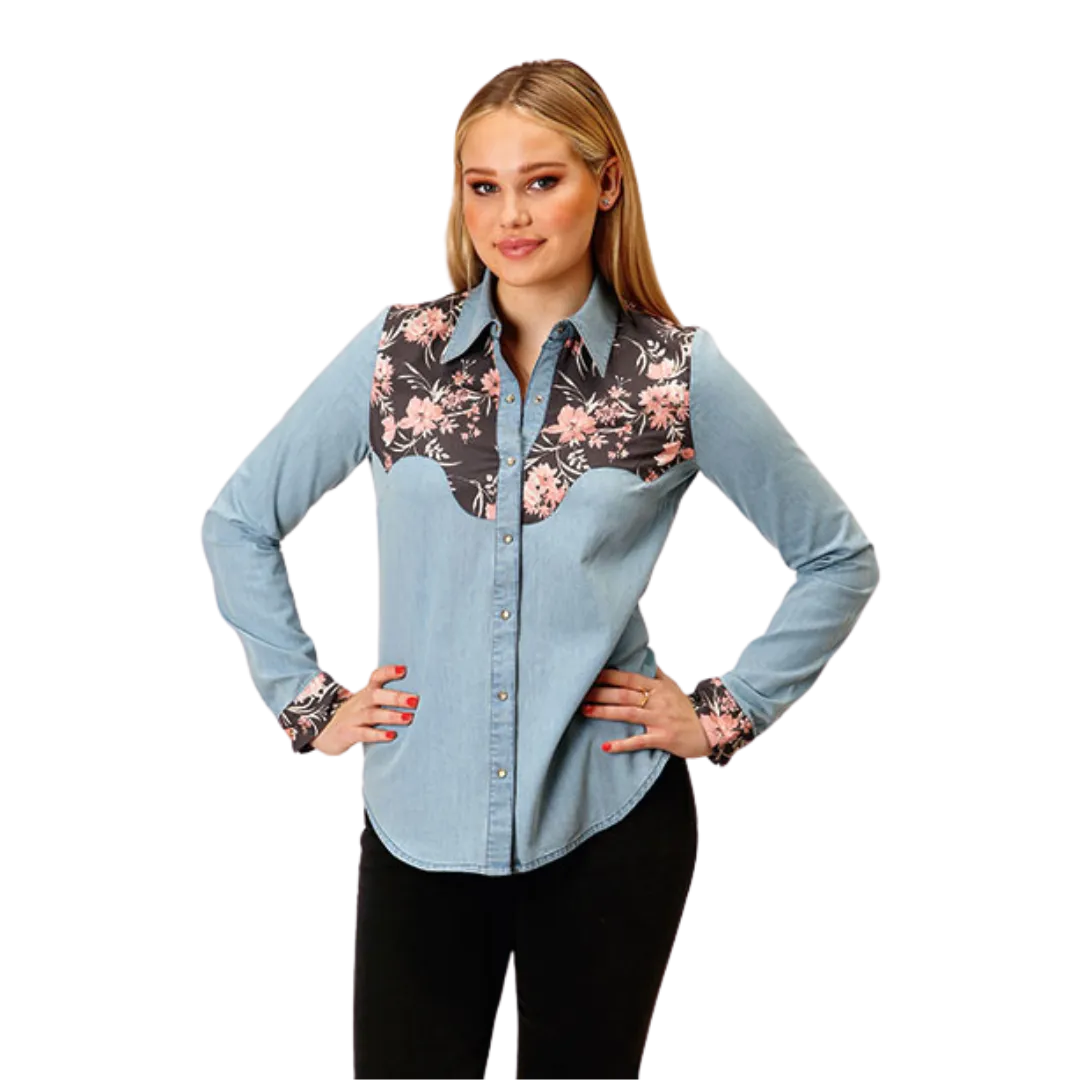 Roper Women's Denim Retro Shirt Blue Shirt