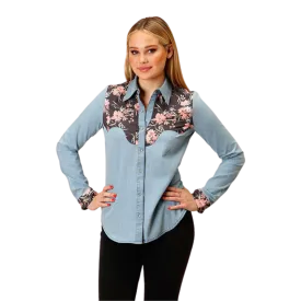 Roper Women's Denim Retro Shirt Blue Shirt