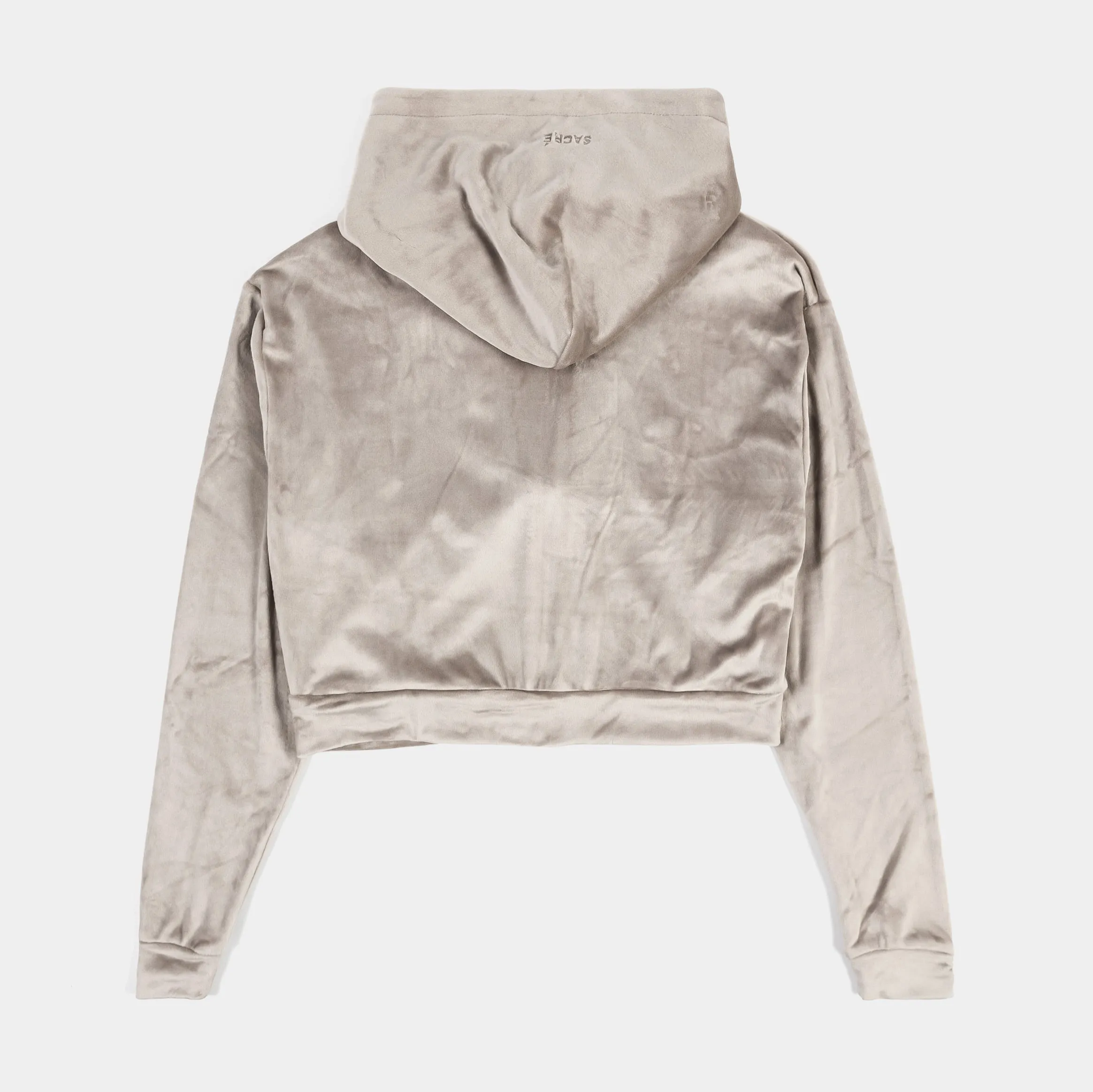 Solei Velour Womens Hoodie (Gray)