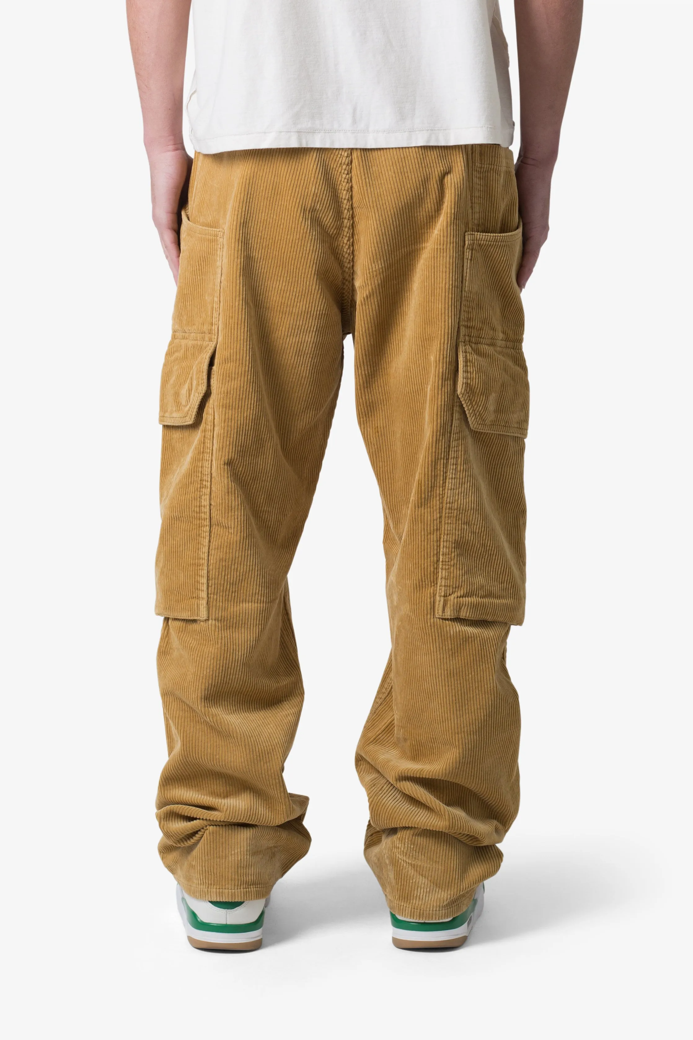 Mens Ultra Baggy Khaki Corduroy Cargo Pants