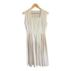 Vintage White Floral Sleeveless Dress UK Size 10