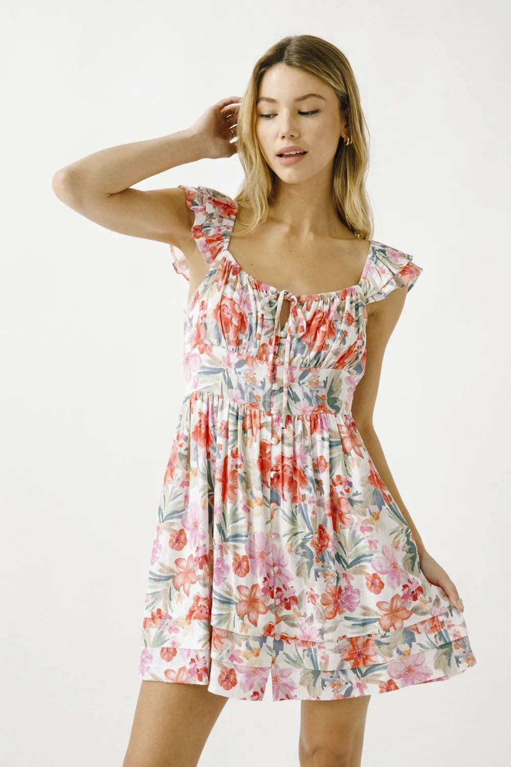 Warm Multi Floral Dress