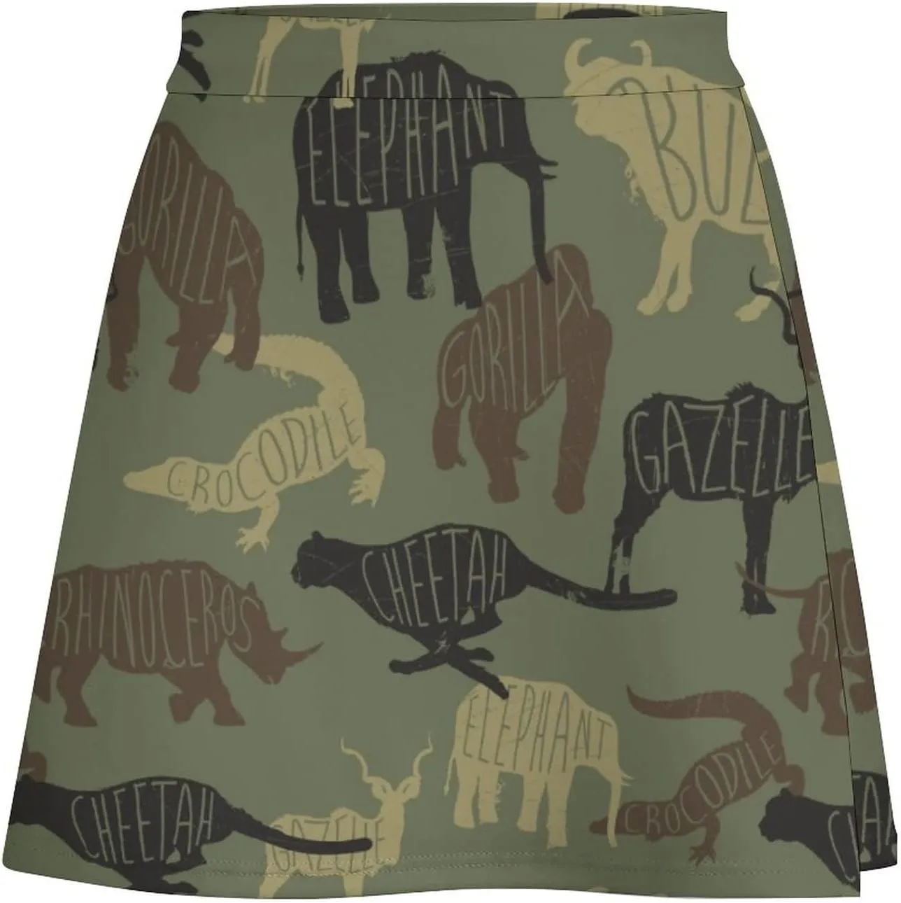 Women's High Waist Black and White Gothic Witch's Cat Skirt Stretchy Casual Mini Skirt