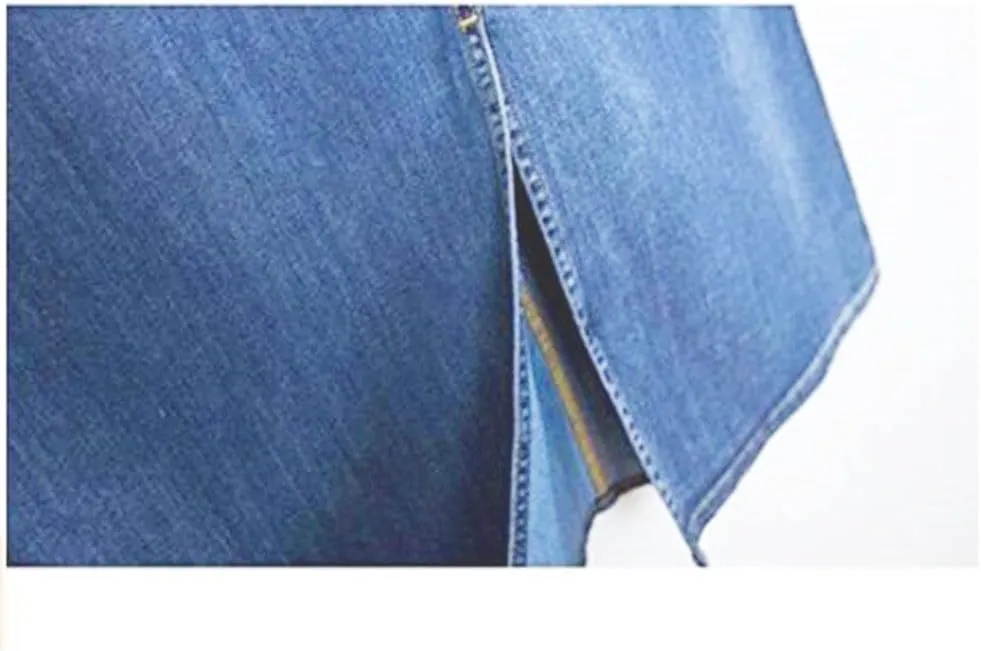 Women's Maxi Pencil Jean Skirt- High Waisted A-Line Long Denim Skirts for Ladies- Blue Jean Skirt