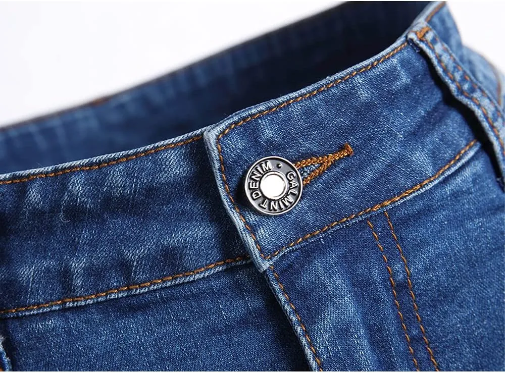 Women's Maxi Pencil Jean Skirt- High Waisted A-Line Long Denim Skirts for Ladies- Blue Jean Skirt