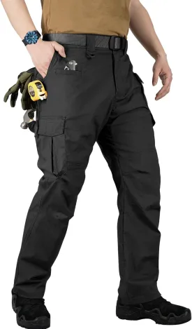 Work Pants for Men Stretch Ripstop Cargo Pants Lightweight Water Resistant Tactical Pants with 8 Pockets No Belt