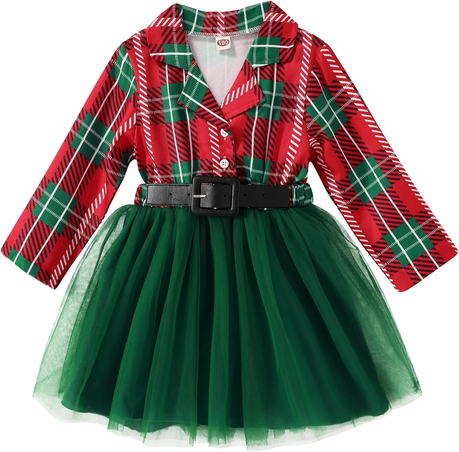 YOUNGER STAR Little Baby Girl Black and White Dress Buffalo Plaid Tutu Skirt Party Princess Formal Outfit Clothes