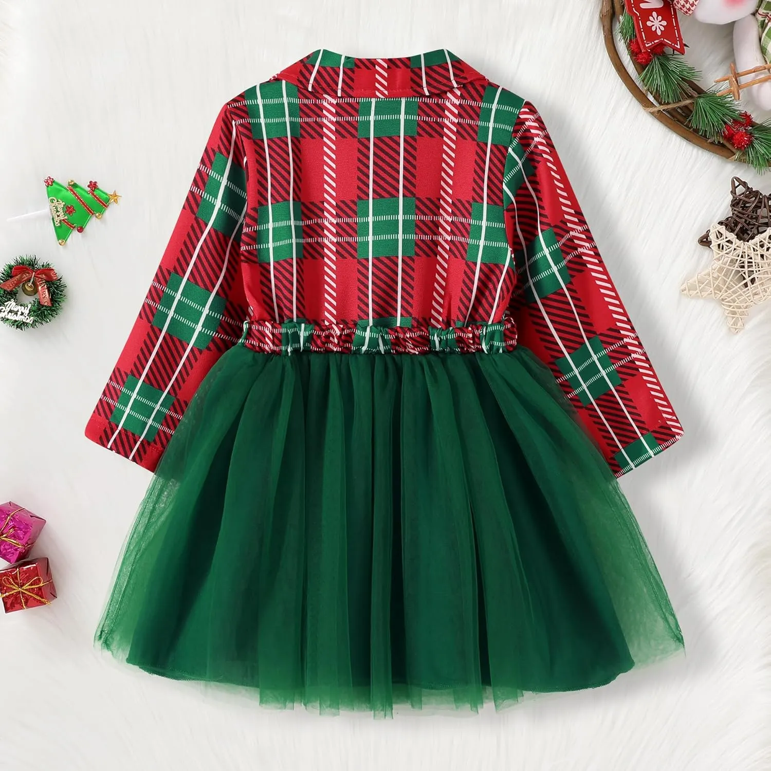 YOUNGER STAR Little Baby Girl Black and White Dress Buffalo Plaid Tutu Skirt Party Princess Formal Outfit Clothes
