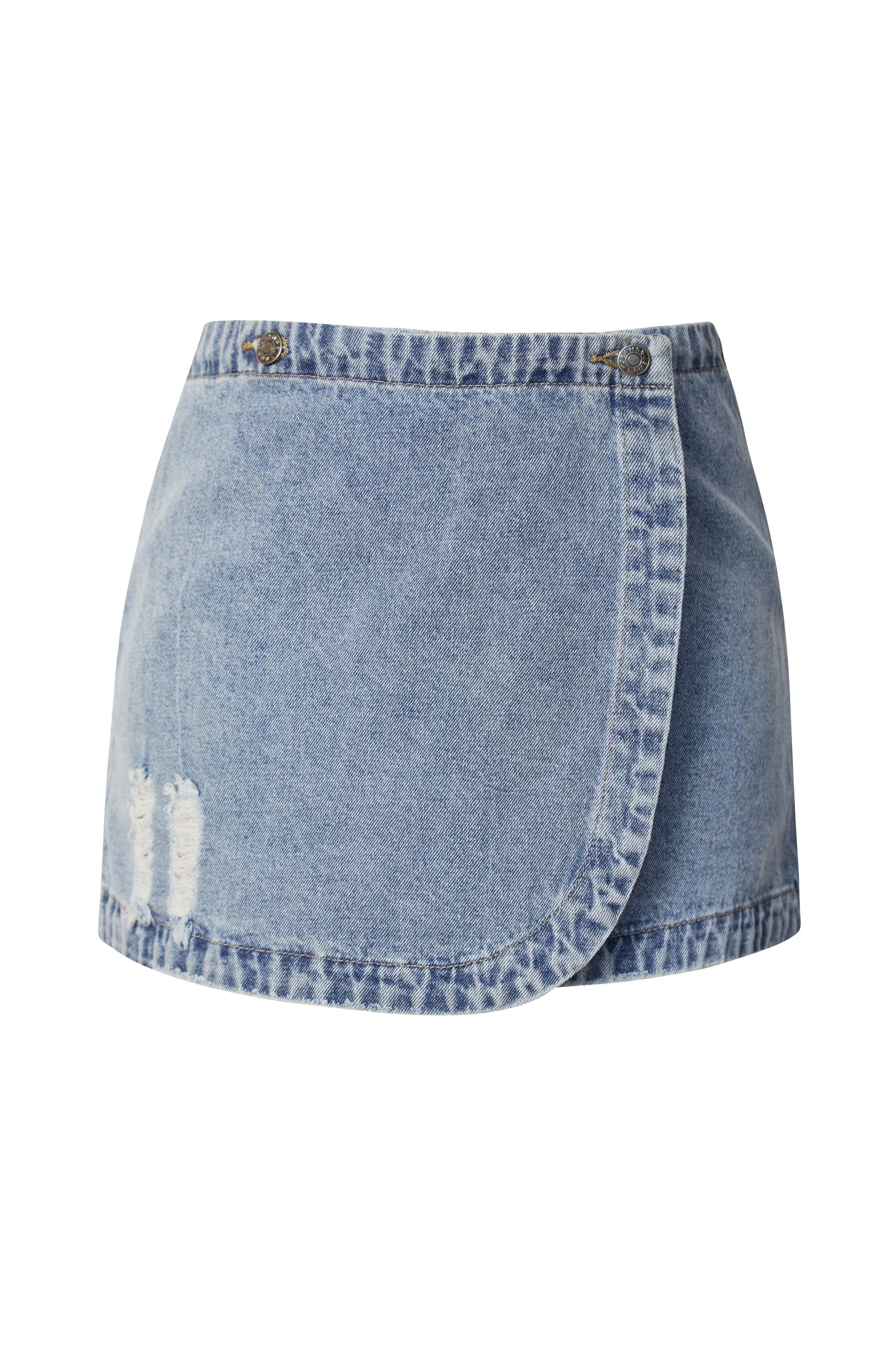 Zoe Denim Wrap Mini Skirt